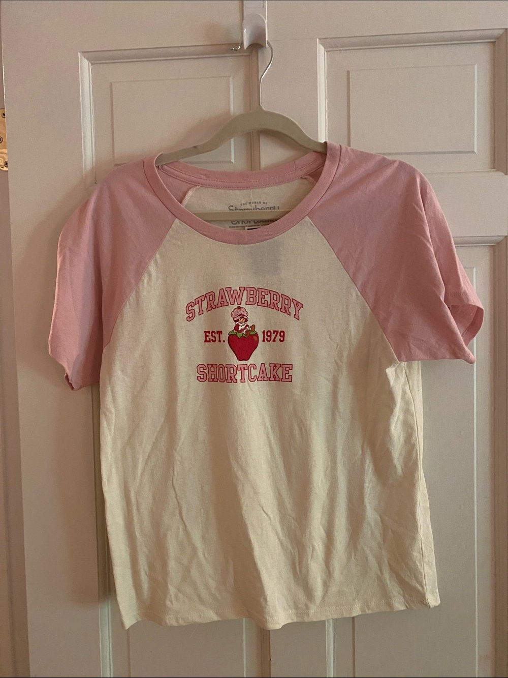 Strawberry Shortcake Girls' Pink & Cream Raglan Tee